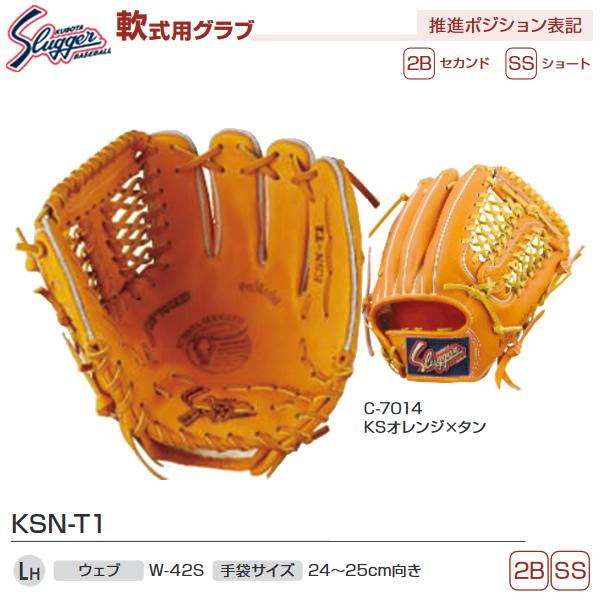 お買い物マラソン限定☆ 久保田スラッガー クボタスラッガー 軟式用グラブ(170cm〜向き セカンド・ショート用) KSオレンジ×タン KSN-T1-C-7014  ＜2023NP＞